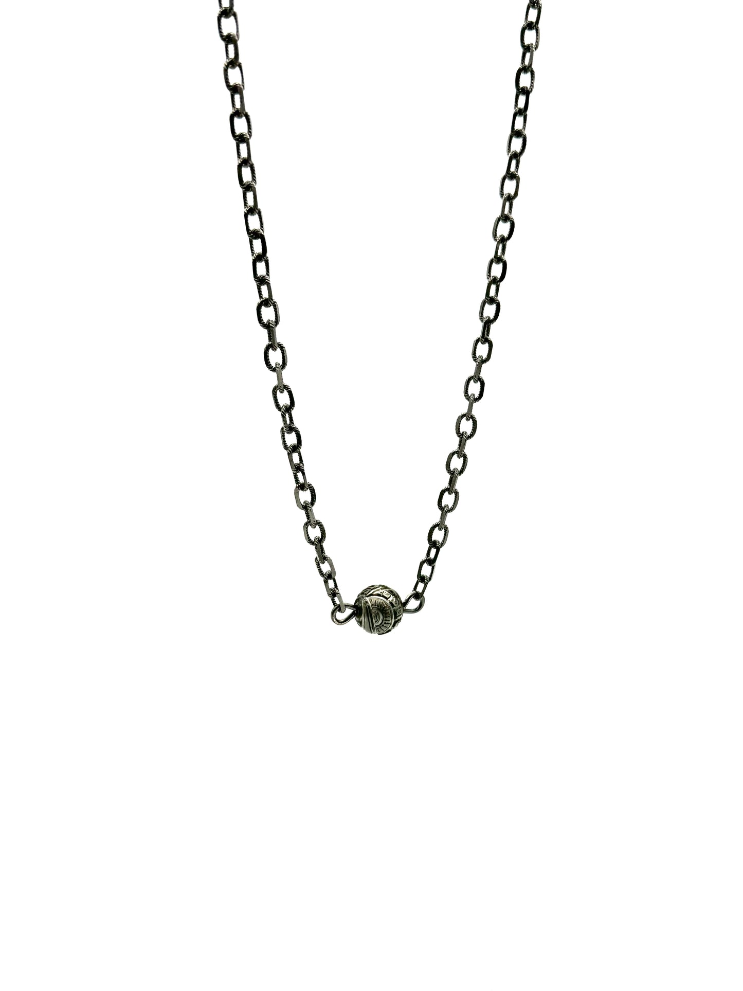 Tattoo Tahitian Pearl Oxidized Silver Necklace