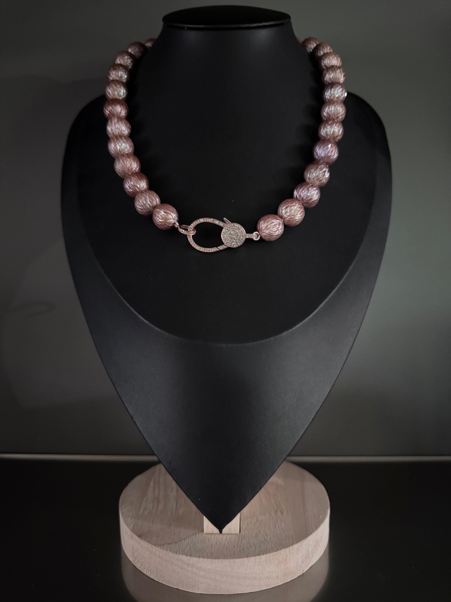 Copper Flame — Dragonscale Edison Pearl Necklace