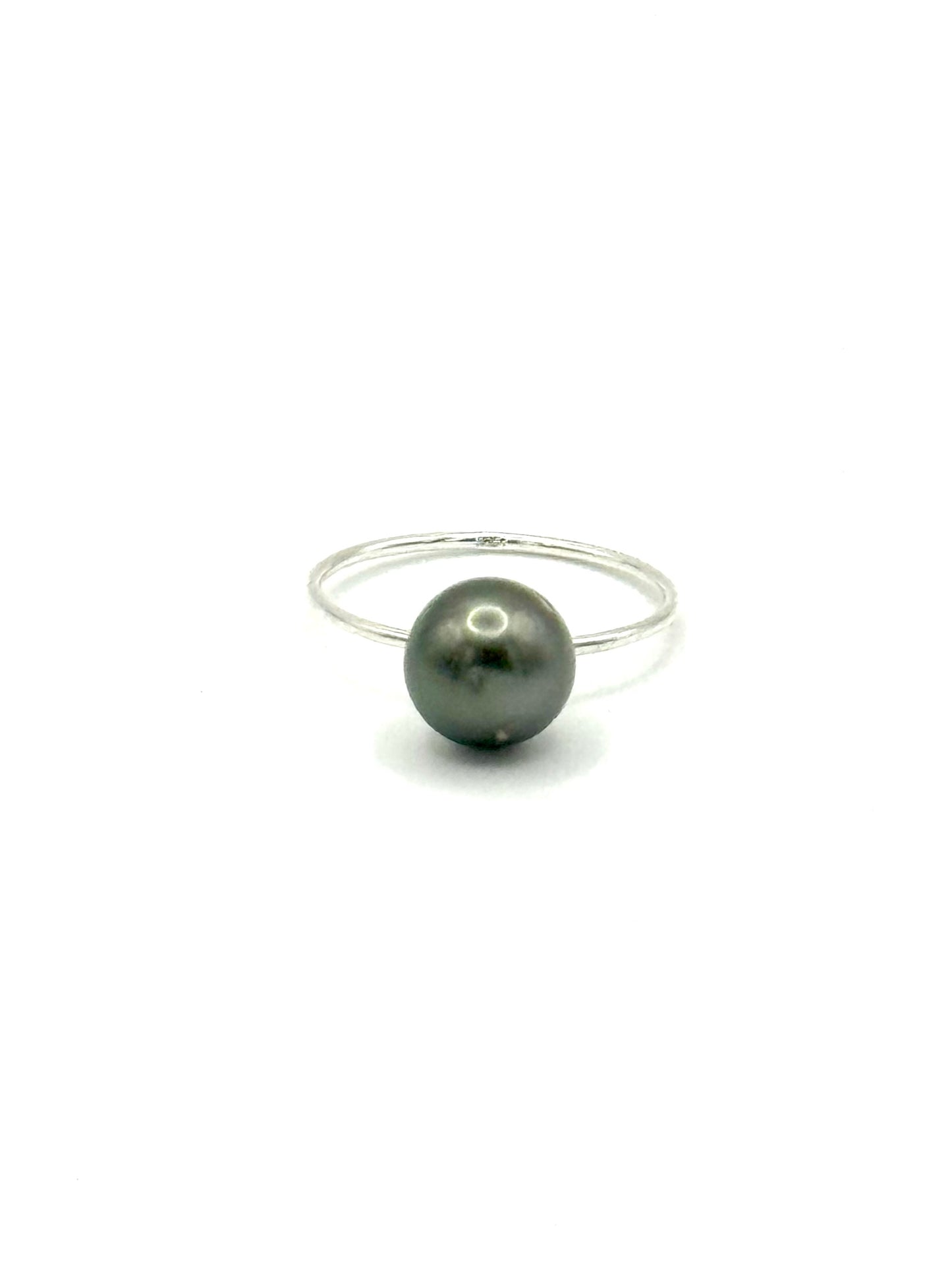 8-9mm Tahitian Pearl Sterling Silver Ring