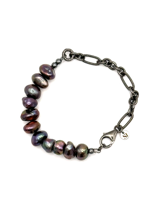 Keshi Black Rhodium Bracelet