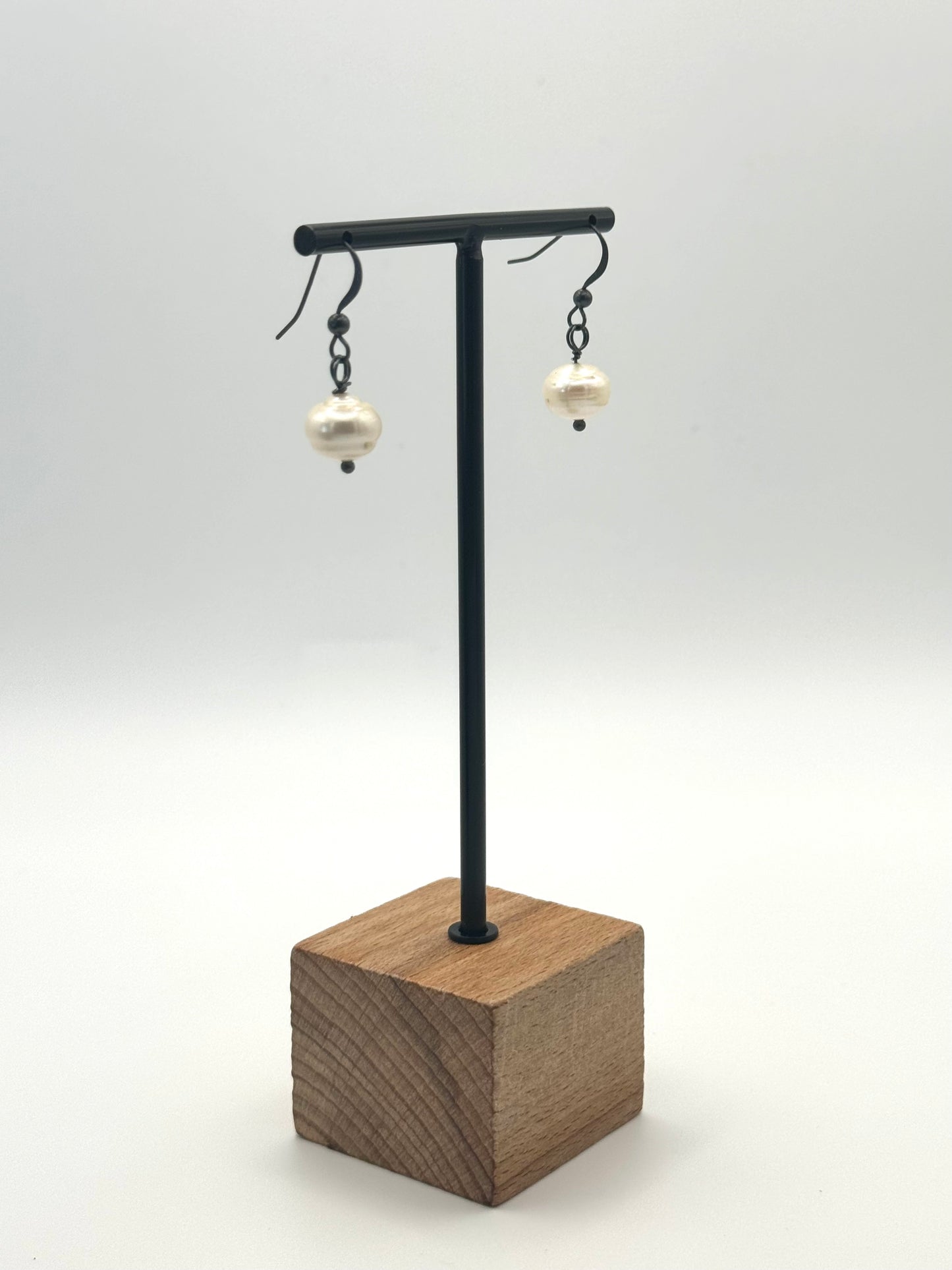 White Potato Freshwater Pearl Dangle Earrings