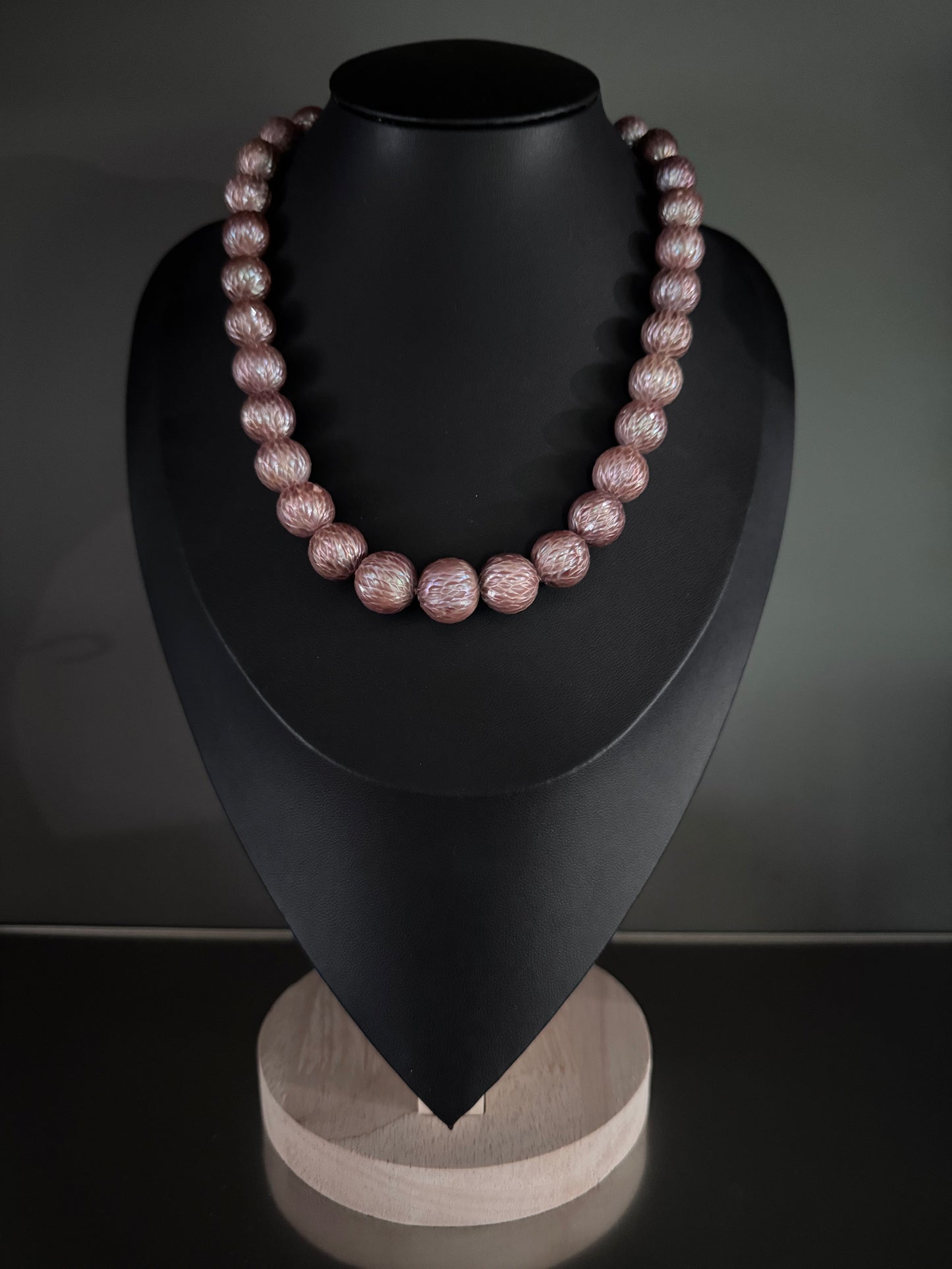 Copper Flame — Dragonscale Edison Pearl Necklace