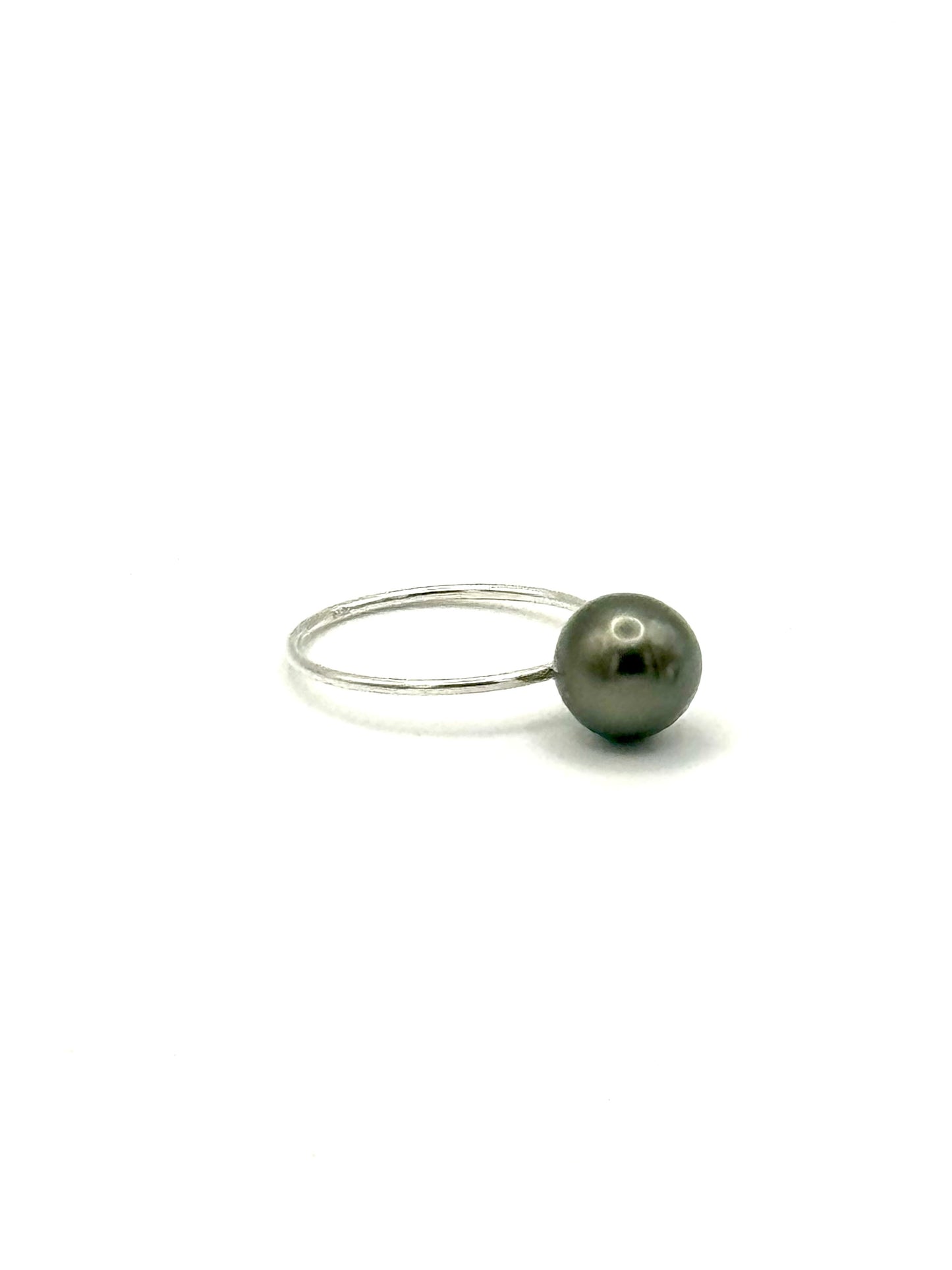 8-9mm Tahitian Pearl Sterling Silver Ring
