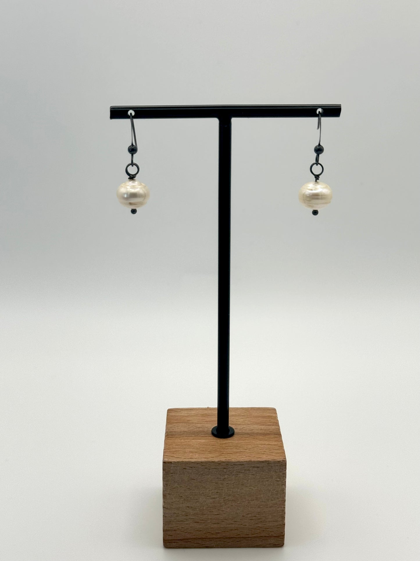 White Potato Freshwater Pearl Dangle Earrings