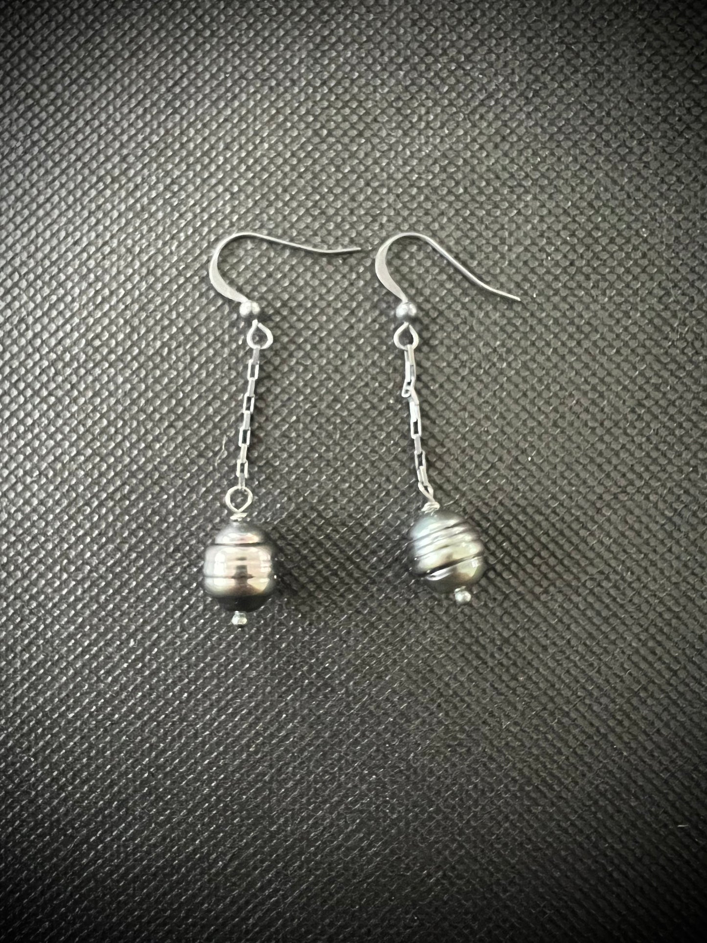 10mm Tahitian Pearl Drop Earrings