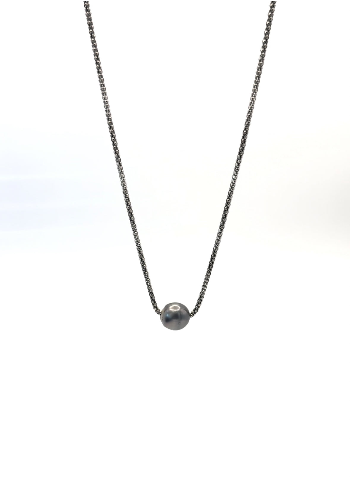 16mm Baroque Tahitian Pearl on Sterling Silver Popcorn Chain