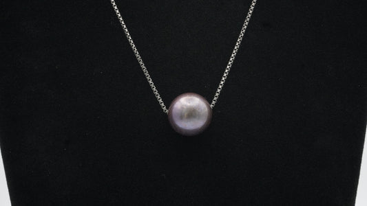 Luxury 17.5mm AAA+ Tahitian Pearl Black Rhodium Necklace