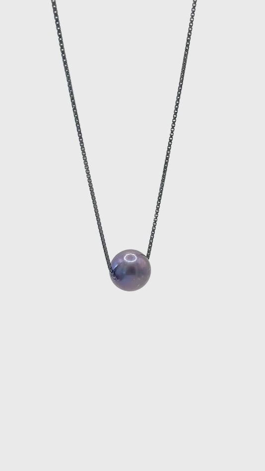 Luxurious 18mm AAA+ Tahitian Pearl on Black Rhodium Necklace