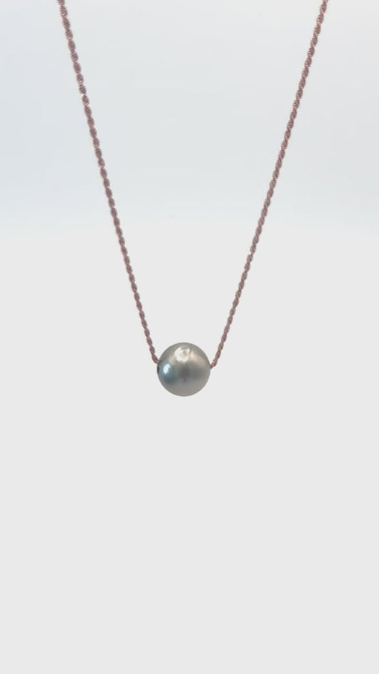 Opulent 17.5mm AAA+ Tahitian Pearl on Rose Gold Chain
